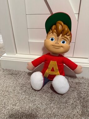 Fisher-Price Red Plush Alvin Doll.  Alvin and the Chipmunks.   Vintage.